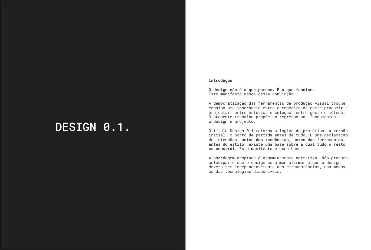 Design 0.1 | Um Regresso à Origem
